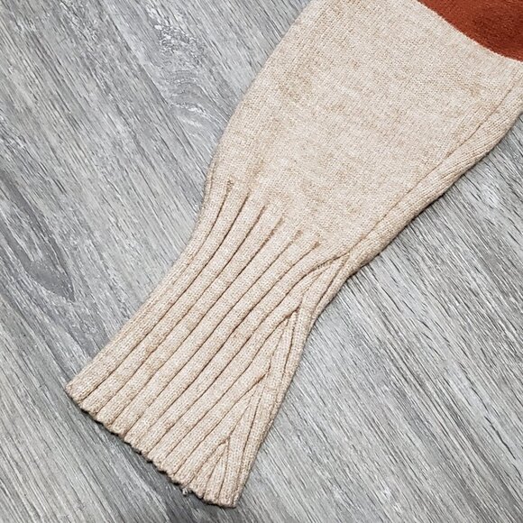 Maje * Wool Blend Beige Rust Stripe Dress * Sz S - Picture 7 of 11